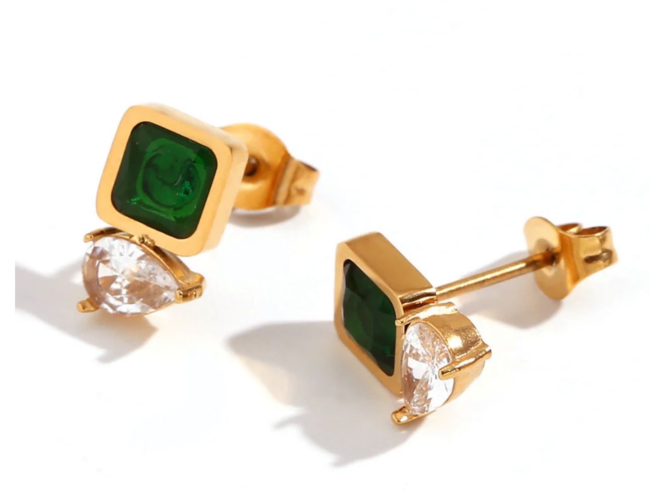 sterling green earrings