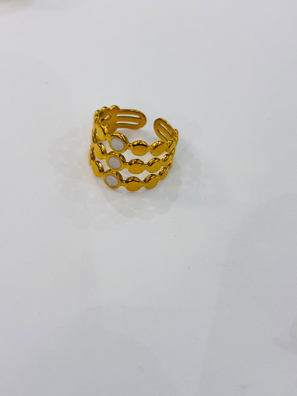 white beaded ring
