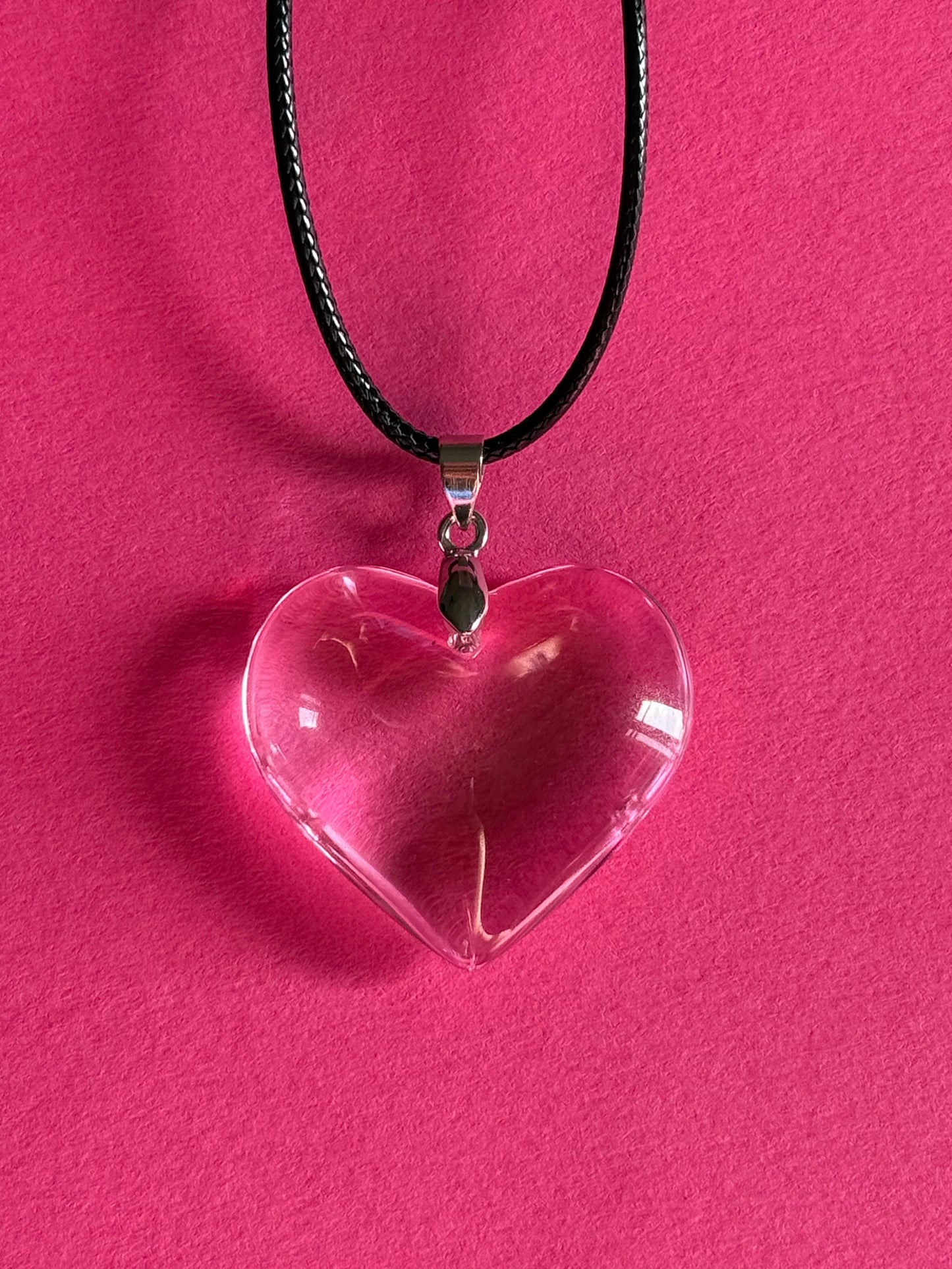 crystal baby pink heart pendant