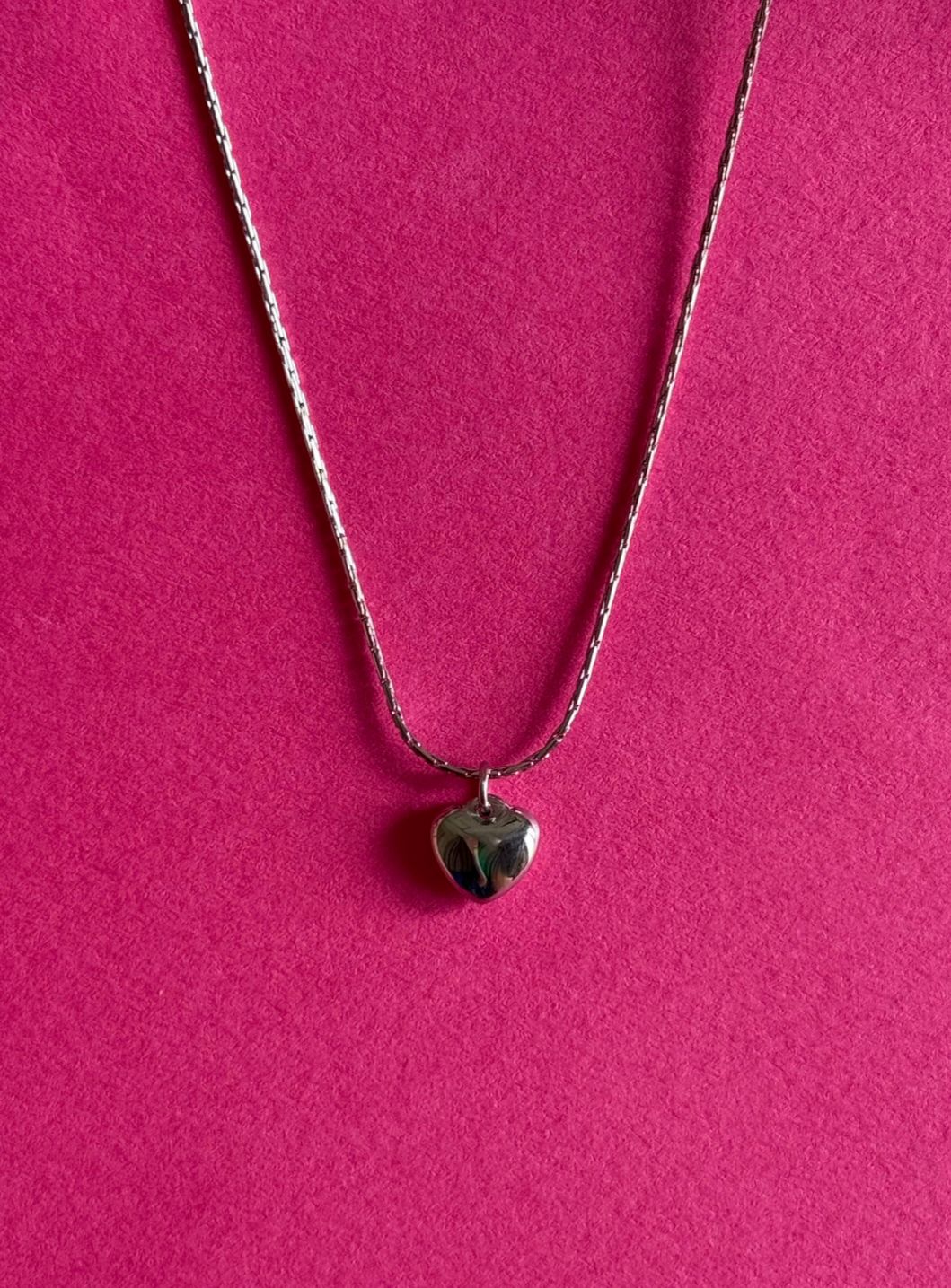 serene silver heart pendant