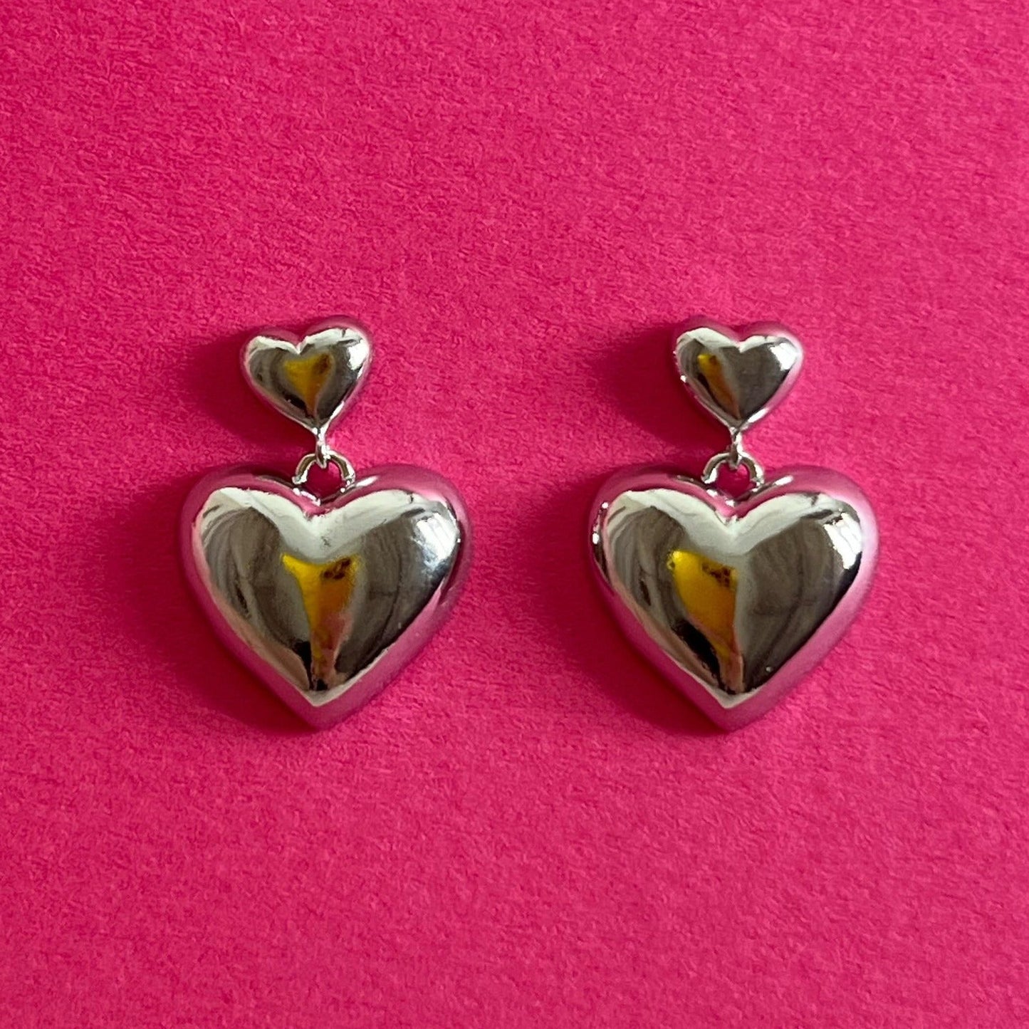 silver heart earrings