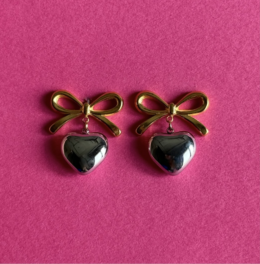 gold silver french knot stainless steel earrings