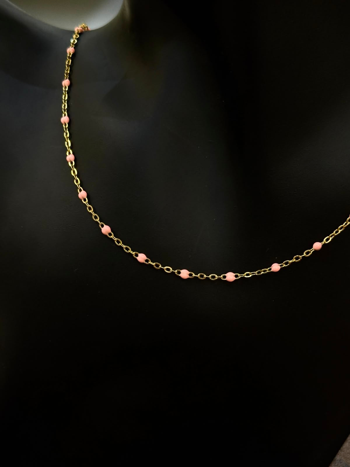 coral beaded bracelet