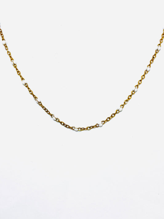 white beaded gold