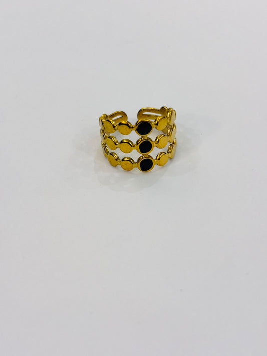 black beaded ring