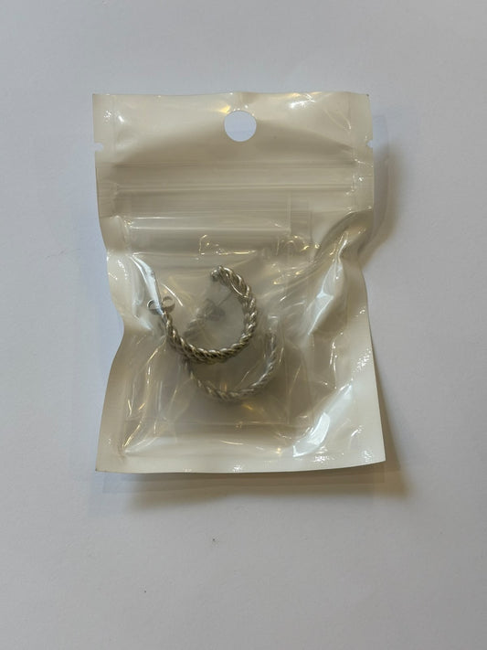 Twisted silver hoops