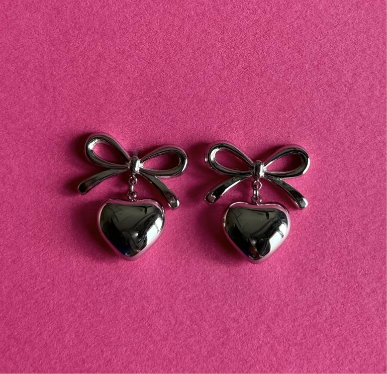 silver french knot stainless steel earrings