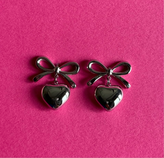 silver french knot stainless steel earrings