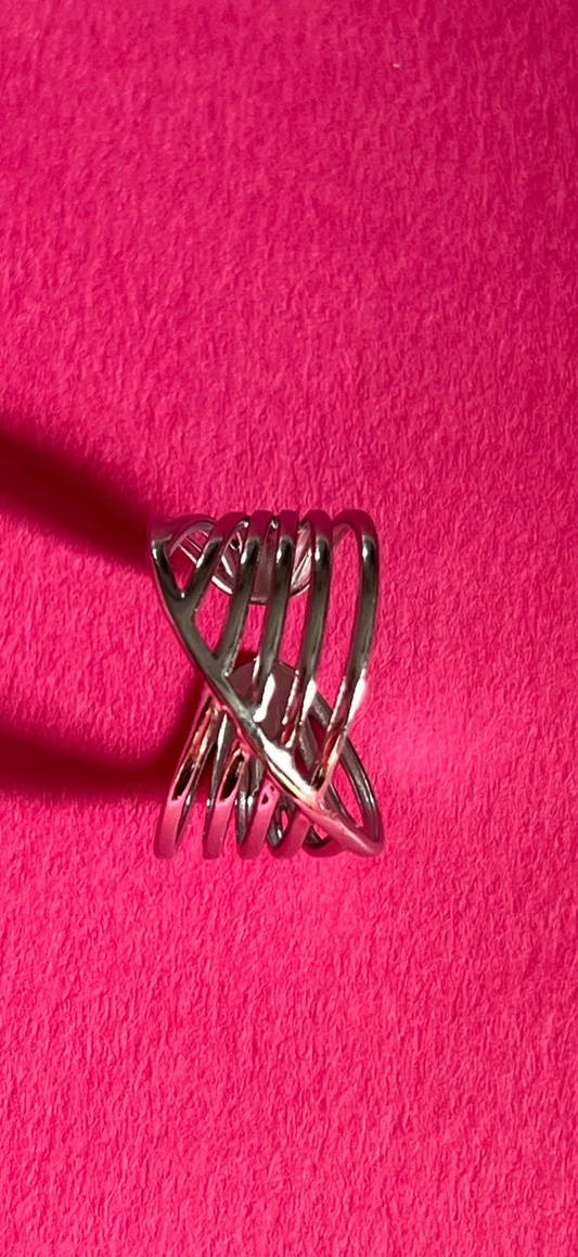 silver chunky ring