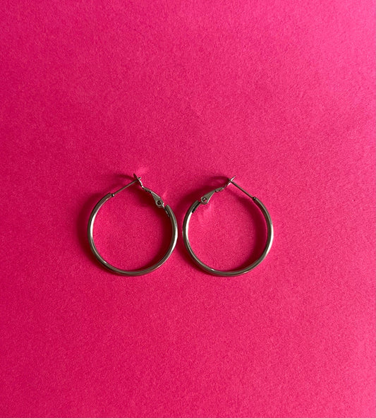 silver classic hoops