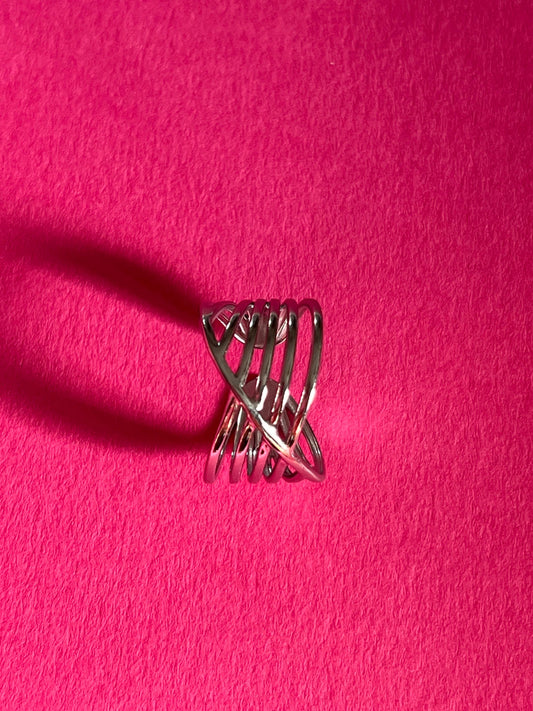 chunky silver statement ring