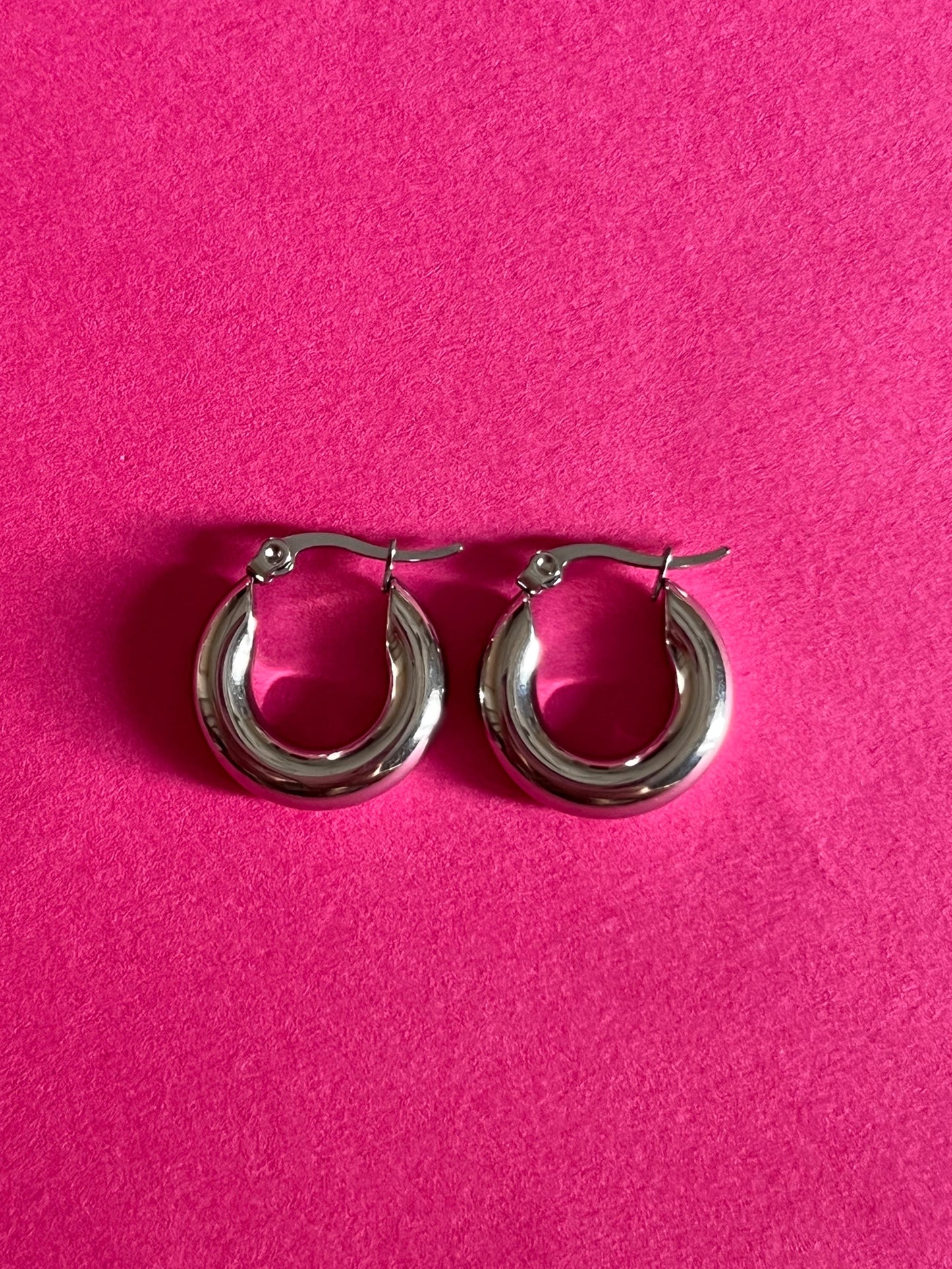 silver statement hoops