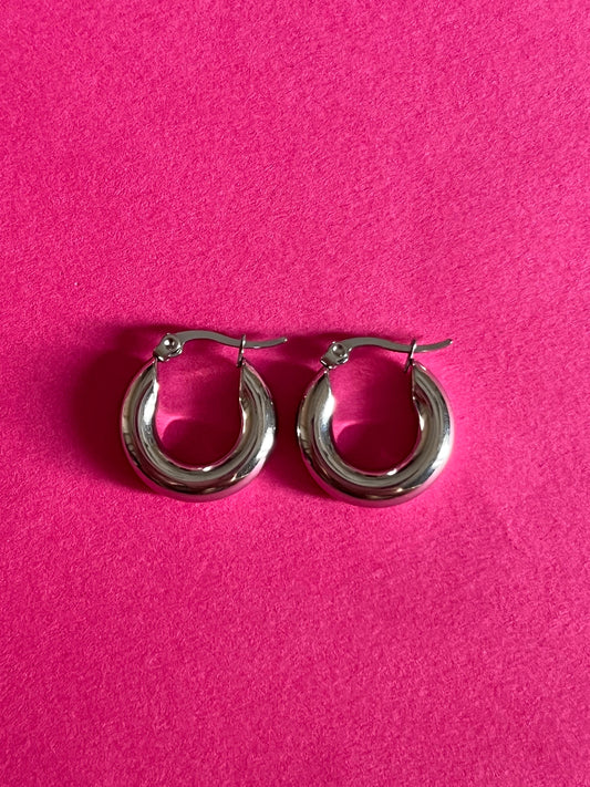 silver statement hoops