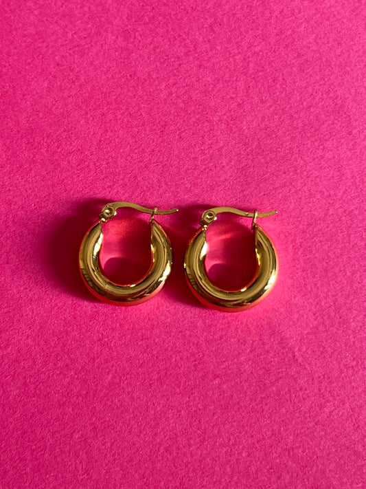 gold statement hoops