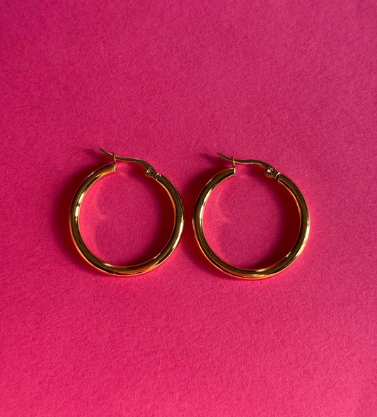 gold statement hoops