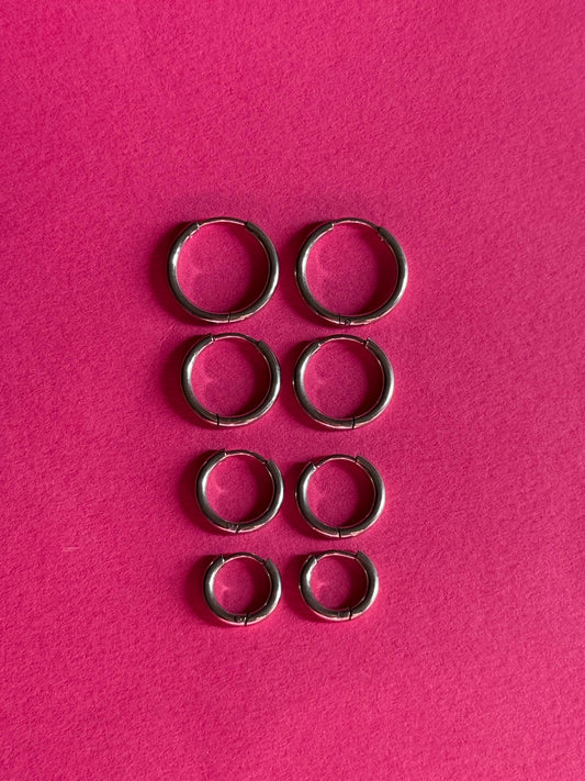 silver hoop pairs