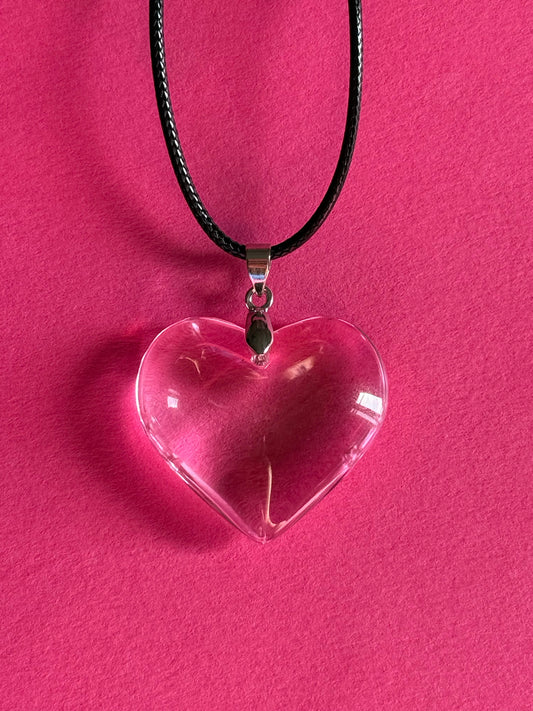 crystal baby pink heart pendant