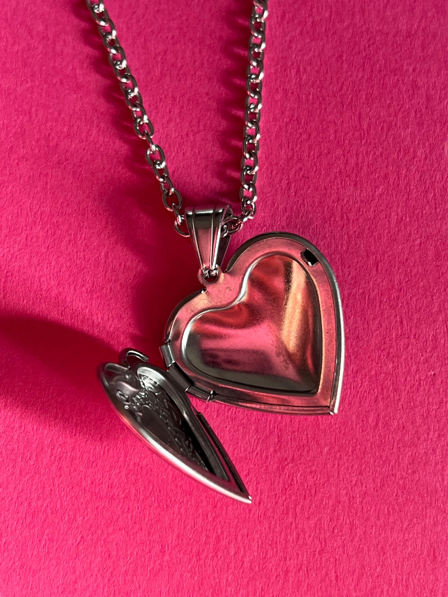 open heart silver pendant