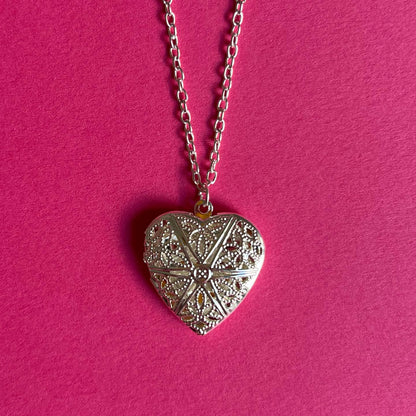 open heart silver pendant